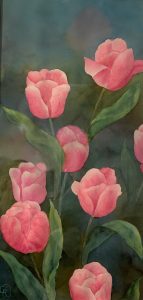 Watercolour painting by Lynn Robinson of Tulips